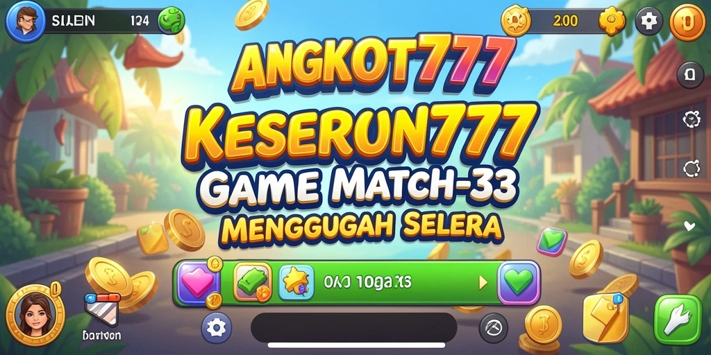 Tampilan menarik gameplay Match-3 dalam ANGKOT777 yang penuh warna.
