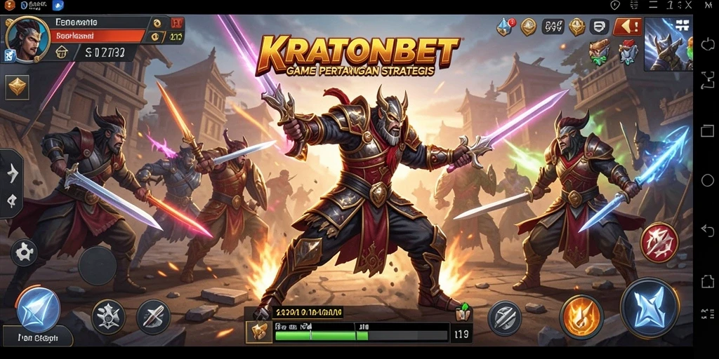 Screenshot menampilkan pertarungan intens dalam KRATONBET.