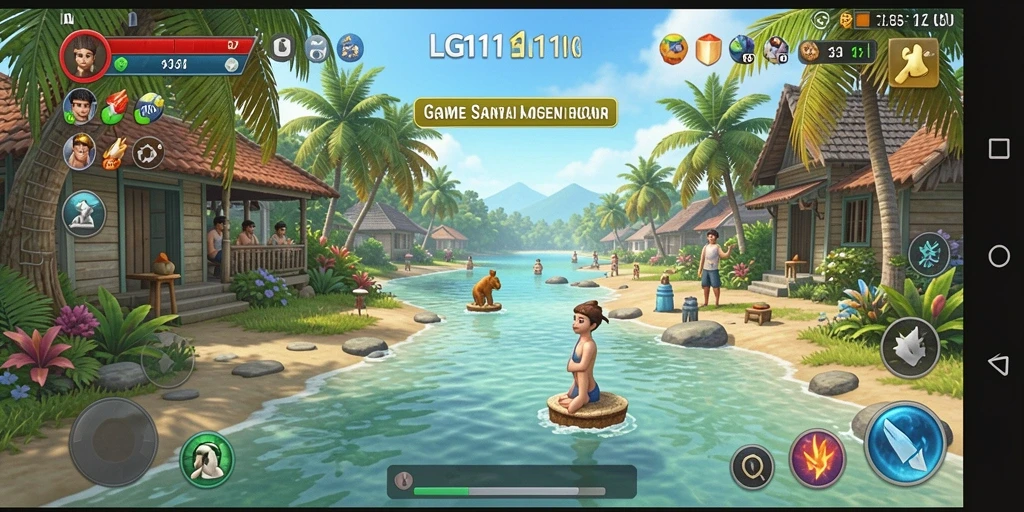 Tampilan gameplay seru LG111 dengan level penuh warna dan karakter yang beragam.