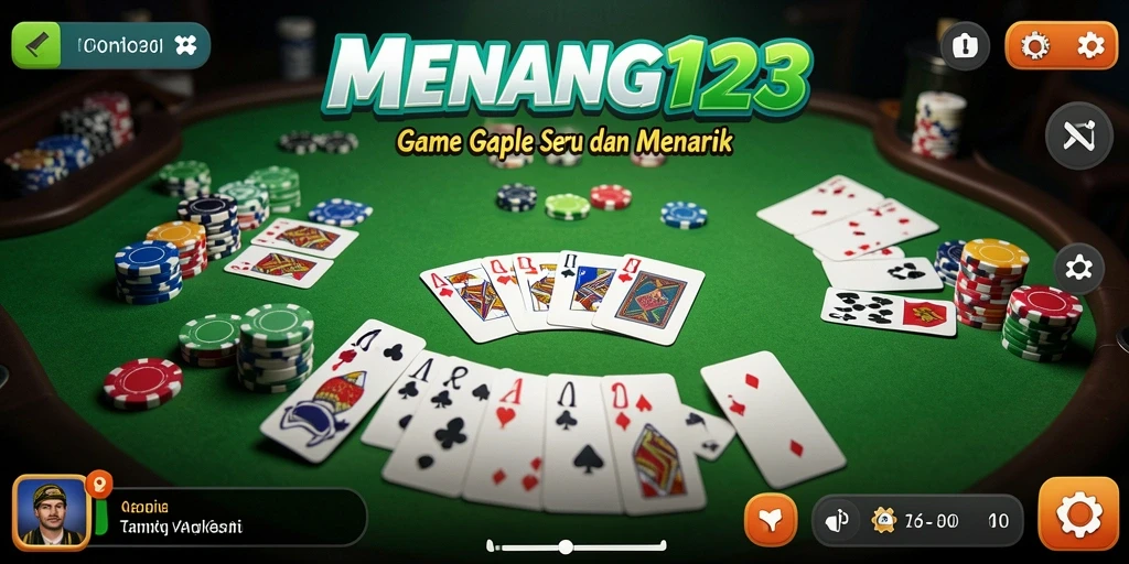 Tampilan gameplay Gaple yang seru di MENANG123.
