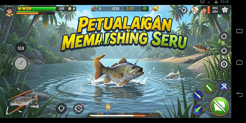 Gameplay seru saat memancing di <strong>NEWIDN</strong> dengan berbagai lokasi indah.
