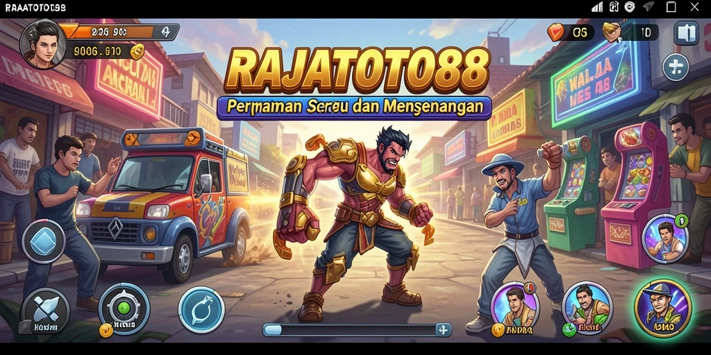 Tangkapan layar RAJATOTO88 menampilkan aksi seru di level permainan Arcade.