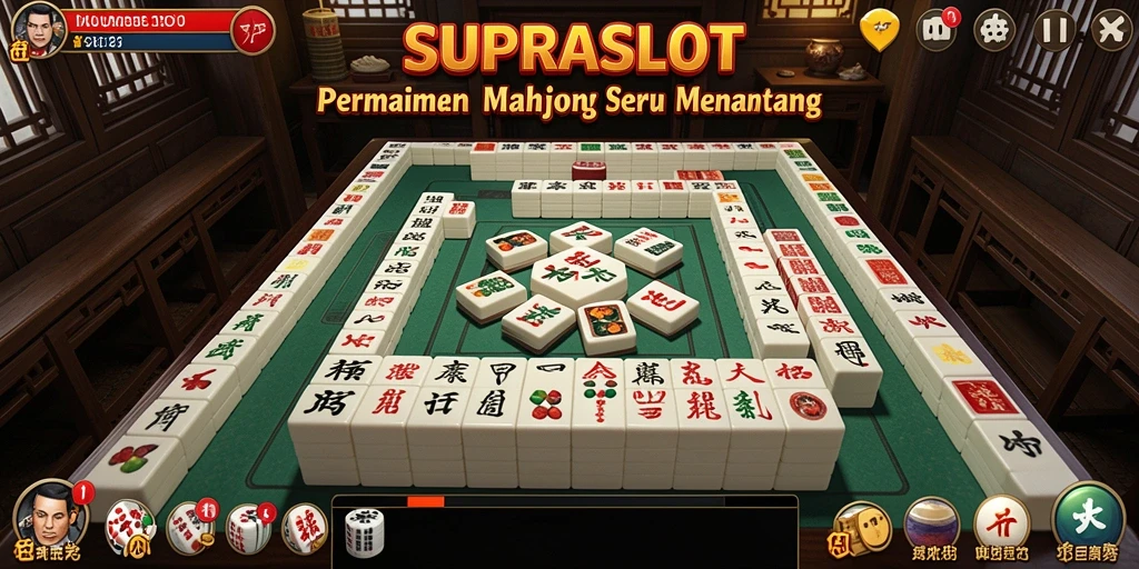 Tampilan menarik dari gameplay Mahjong di SUPRASLOT.