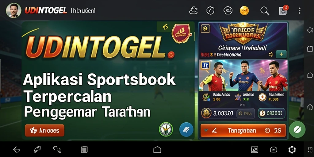 Tampilan utama aplikasi UDINTOGEL dengan fitur taruhan olahraga.